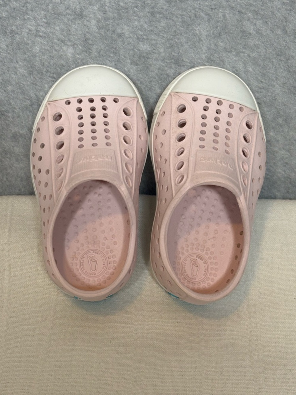 Native Jefferson Slip-On Water Sneaker Shoes-Pale Pink/White-Baby Girl Size C4 - Picture 10 of 10